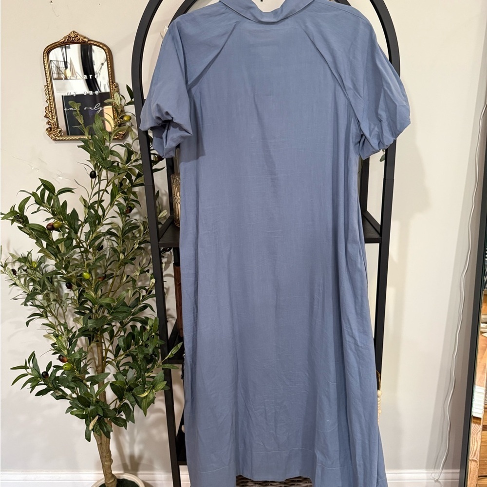 Easel Gray Puff Sleeve Polo Collar Maxi Dress size small - Picture 7 of 9